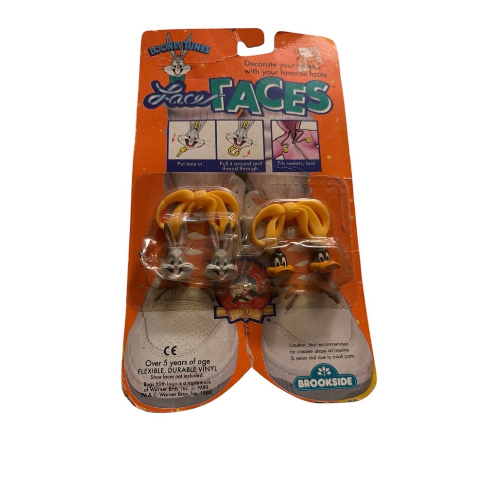 VTG 1989 Looney Tunes Lace Faces Shoe‎ Charms NOS Sealed Brookside